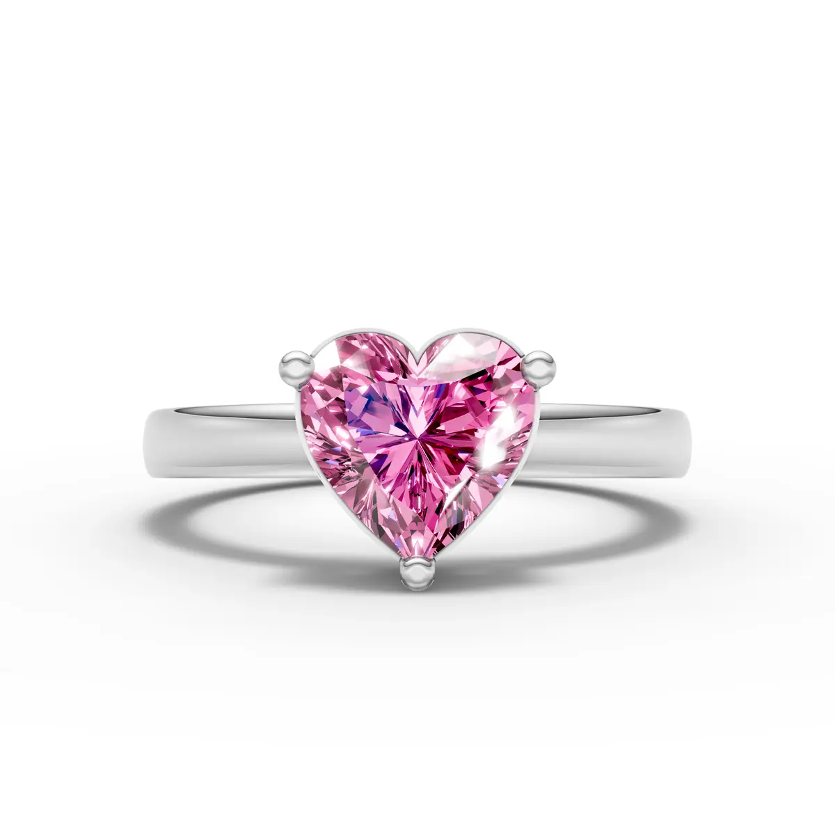 Blush Heart Solitaire Ring